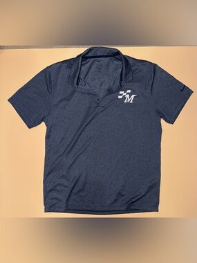 Nike Dri-FIT Polo Shirt Men’s Large Blue Heather FM Logo Golf Performance